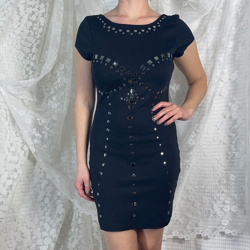Black Mirrored Statement Dress